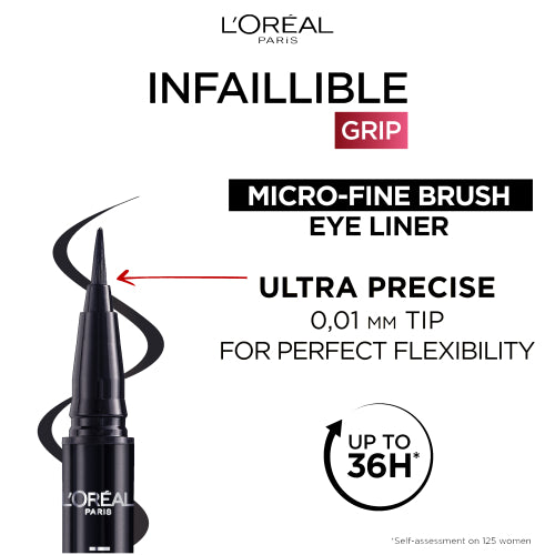 Infaillible 36H Grip Micro-Fine Brush Eyeliner Obsidian